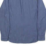 BOSS HUGO BOSS Mens Blue & White Patterned Shirt S Cotton Long Sleeve Casual