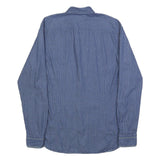 BOSS HUGO BOSS Mens Blue & White Patterned Shirt S Cotton Long Sleeve Casual