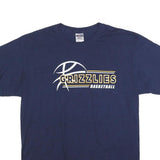 JERZEES Mens Navy Blue Grizzlies Basketball T-Shirt L Short Sleeve Crew Neck