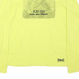 EVERLAST Womens Yellow Graphic T-Shirt M Long Sleeve Crew Neck Cotton Blend