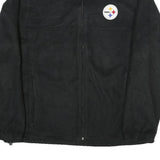 NFL Mens Black Steelers Cotton Jacket L Zip Plain Casual Sportswear