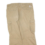 CARHARTT Mens Relaxed Fit Beige Cotton Blend Cargo Trousers W38 L30 Workwear