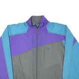 USA Mens Blue & Purple & Grey Colourblock Zip Jacket L Polyester Blend