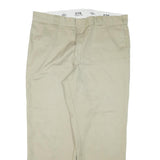 DICKIES Mens Cotton Blend Beige Regular Fit Straight Leg Trousers W38 L29