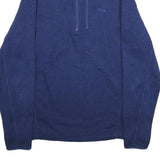 FILA Mens Blue Pullover Plain Crew Neck Polyester Jumper L Zip Pocket
