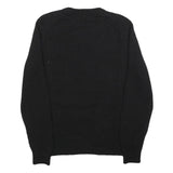 CALVIN KLEIN JEANS Mens Black White Logo Patterned Wool Blend Jumper M Crew Neck