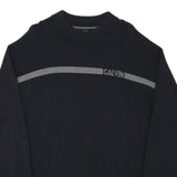 CALVIN KLEIN JEANS Mens Black Patterned Cotton Blend Jumper Crew Neck Basic Knit