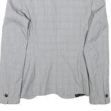 ZARA Womens Grey Single Button Checked Jacket XS Polyester Blend Tailored Formal