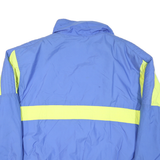 Mens Blue & Yellow Plain Jacket L Polyester Zip Casual Retro Sporty