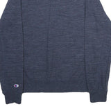 CHAMPION Mens Blue Crew Neck L Cotton Blend Pullover Sweatshirt Classic Style