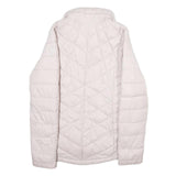 COLUMBIA Womens Light Pink Quilted Zip Jacket S Woven Classic Outdoor Wear