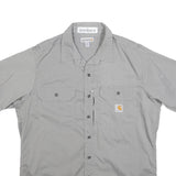 CARHARTT Mens Grey & Light Grey Work Shirt L Durable Cotton Blend Comfortable