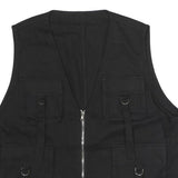 MISSGUIDED Womens Black Utility Jacket XL Cotton Zip Vest Pocketed Straps