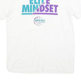 NIKE Mens White Blue & Purple Graphic T-Shirt M Short Sleeve Crew Neck Elite