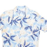 MR CALIFORNIA Mens Blue & Beige Pattern Shirt M Polyester Cocktail Holiday