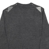 DOCKERS Mens Grey Patterned Acrylic Jumper Crew Neck Basic Knit L Casual
