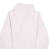 CHAMPION Womens Pink & White Logo Zip Fleece Jacket M Polyester Casual