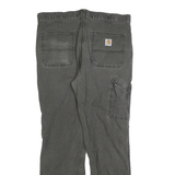 CARHARTT Mens Jeans Grey Relaxed Straight Denim Medium W36 L32 Workwear