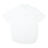 COLUMBIA Mens White Polyester Blend Short Sleeve Shirt L Lightweight Outdoor