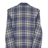 RENE SCHAAD Womens Blue & Brown Check Wool Button Jacket S Woven Classic