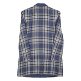 RENE SCHAAD Womens Blue & Brown Check Wool Button Jacket S Woven Classic