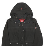 WELLENSTEYN Womens Black Jacket S Cotton Blend Hooded Zip Casual Outdoor