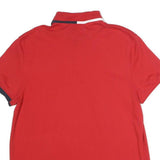 TOMMY HILFIGER Mens Red Polo Shirt M Cotton Short Sleeve Classic Fit