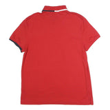 TOMMY HILFIGER Mens Red Polo Shirt M Cotton Short Sleeve Classic Fit