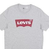 LEVI'S Mens Grey Graphic T-Shirt M Short Sleeve Crew Neck Logo Print