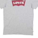 LEVI'S Mens Grey Graphic T-Shirt M Short Sleeve Crew Neck Logo Print