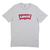 LEVI'S Mens Grey Graphic T-Shirt M Short Sleeve Crew Neck Logo Print
