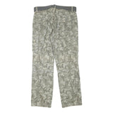 YOU Mens Cotton Blend Grey Camouflage Regular Cargo Trousers W34 L32 Belted