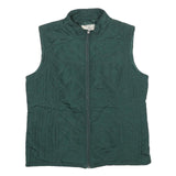 RELATIVITY Womens Green Quilted Jacket L Polyester Zip Sleeveless Classic