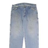 DICKIES Mens Jeans Blue Regular Straight Denim Medium W38 L34 Workwear Zip