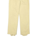 Womens Cream Wool Regular Fit Straight Leg Trousers W22 L25 Zip Closure