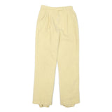 Womens Cream Wool Regular Fit Straight Leg Trousers W22 L25 Zip Closure