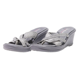 SKECHERS Wedge Heels Grey Synthetic Womens UK 6