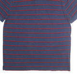 TOMMY HILFIGER Mens Blue & Red Striped Short Sleeve Polo Shirt 2XL Cotton