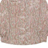 MARULINNE Womens Pink Beige Printed Blouse Long Sleeve Point Collar M