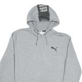 PUMA Mens Grey Cotton Blend Pullover Hoodie M Logo Print