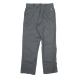 DICKIES Mens Polyester Blend Classic Grey Trousers W36 L32 Workwear Zip Closure
