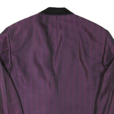Mens Purple & Black Satin Collar Button Jacket M Polyester Blend Tailored Formal