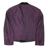 Mens Purple & Black Satin Collar Button Jacket M Polyester Blend Tailored Formal