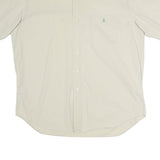 RALPH LAUREN Mens Cream Plain Shirt L Button Down Cotton Blend Casual Summer