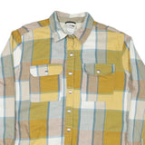 THE NORTH FACE Womens Yellow & Blue Check Shirt XL Cotton Blend Long Sleeve