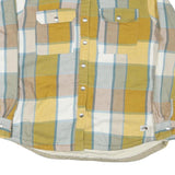 THE NORTH FACE Womens Yellow & Blue Check Shirt XL Cotton Blend Long Sleeve