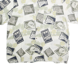 PURITAN Mens White & Beige Printed Short Sleeve Shirt XL Casual Cotton Blend