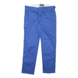 DICKIES Mens Cotton Blend Blue Slim Straight Trousers W32 L28 Classic Workwear