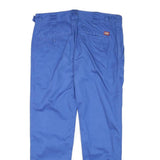 DICKIES Mens Cotton Blend Blue Slim Straight Trousers W32 L28 Classic Workwear
