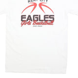 GILDAN Womens White Kent City Eagles Girls Basketball T-Shirt M Short Sleeve